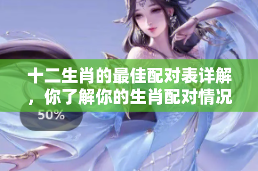 十二生肖的最佳配对表详解，你了解你的生肖配对情况吗