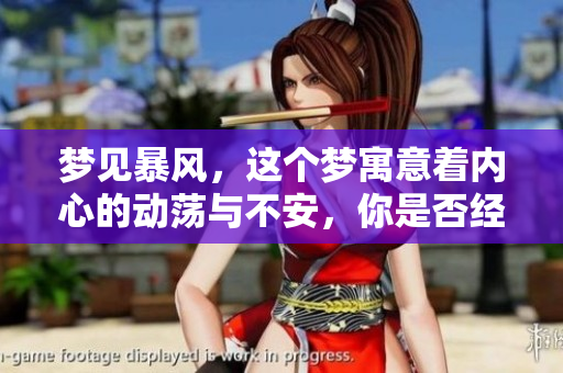 梦见暴风，这个梦寓意着内心的动荡与不安，你是否经历过类似的情境？