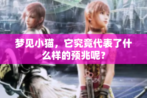 梦见小猫，它究竟代表了什么样的预兆呢？