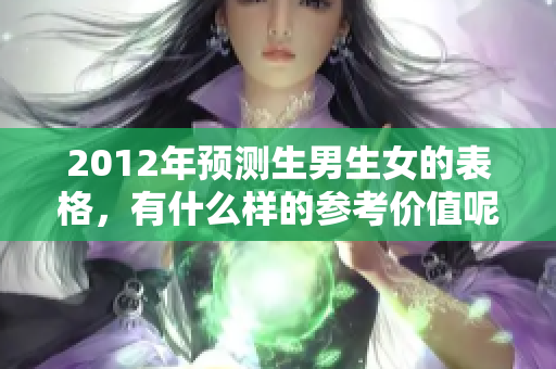 2012年预测生男生女的表格，有什么样的参考价值呢