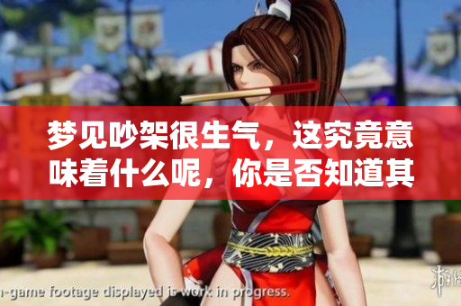 梦见吵架很生气，这究竟意味着什么呢，你是否知道其背后的深意呢