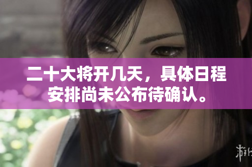 二十大将开几天，具体日程安排尚未公布待确认。